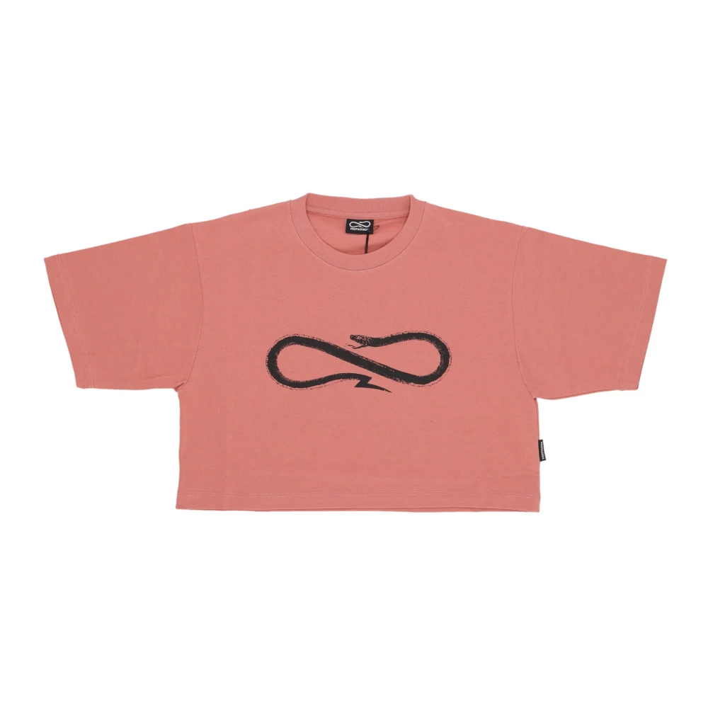 Propaganda Vrouw Logo Croptop Tee Klei Pink Dames