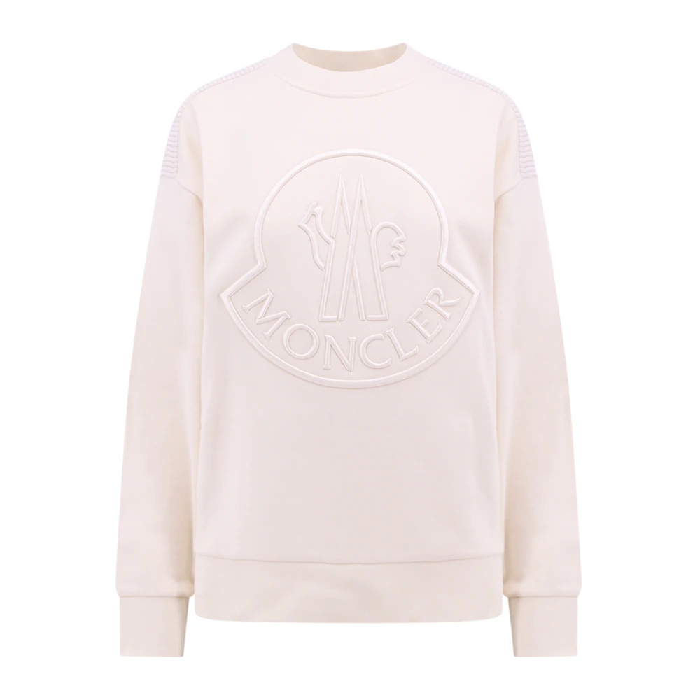Moncler Sweatshirt met geborduurd logo Beige Dames