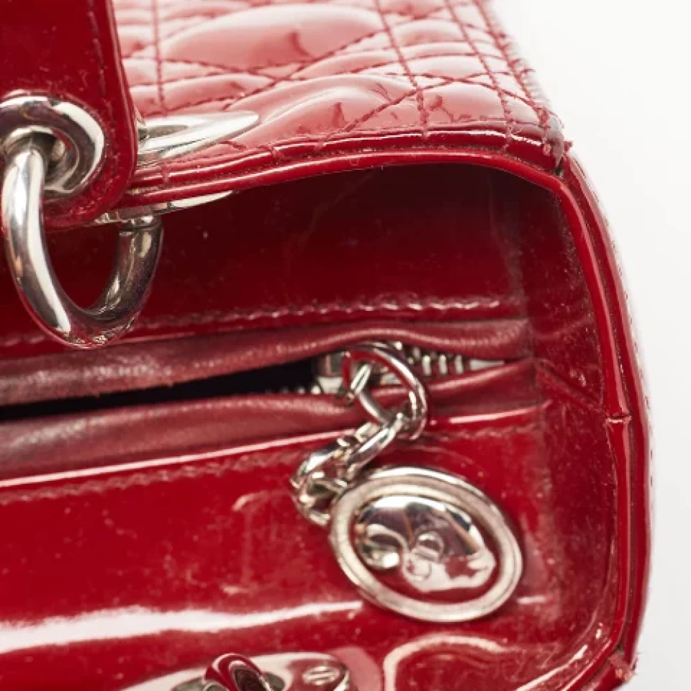 Dior Vintage Pre-owned Leather handbags Red Dames