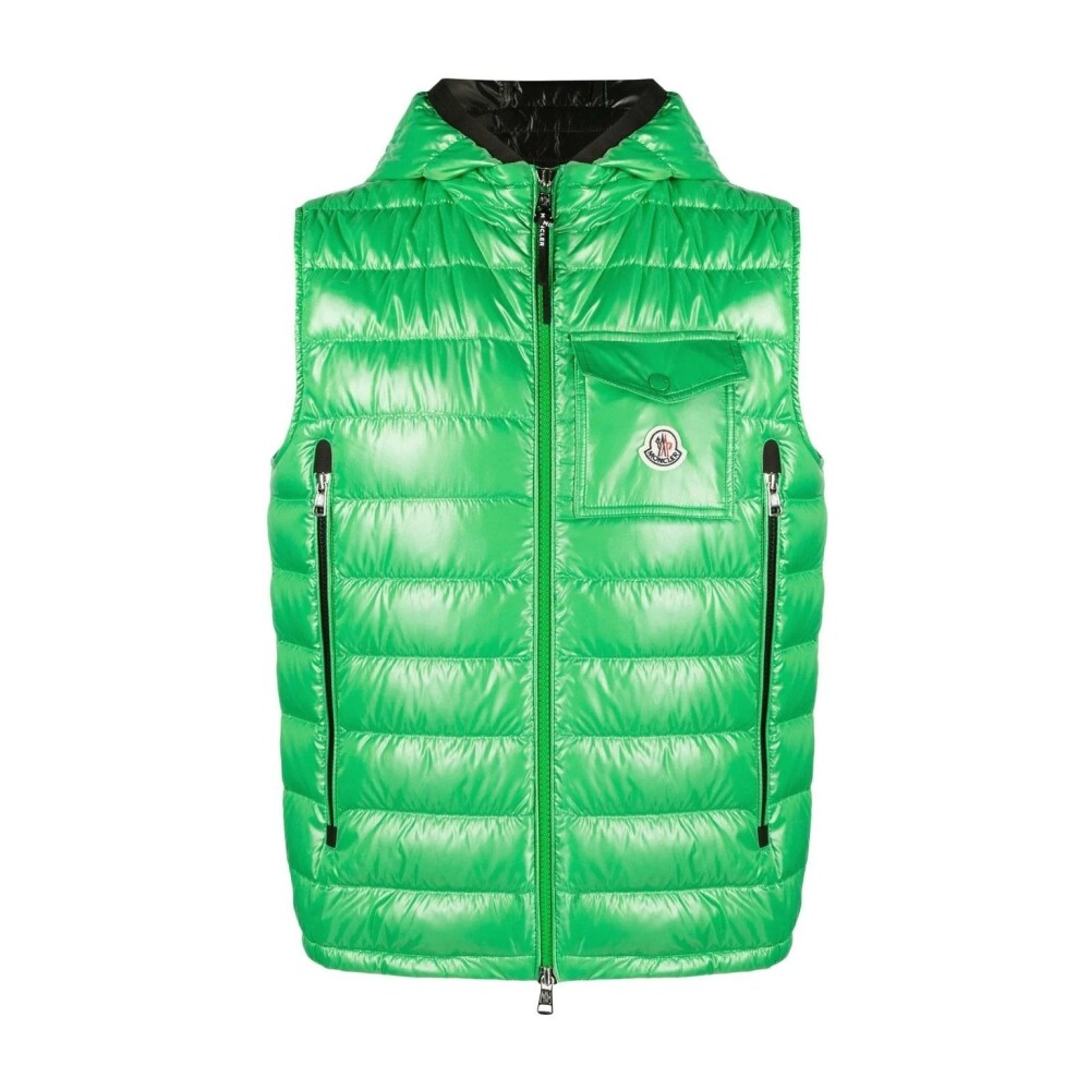 Green Down filled Gilet with Hood Moncler Men s Fashion Miinto