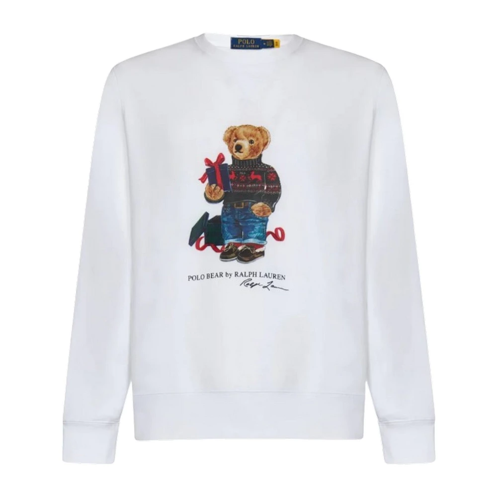 Polo Ralph Lauren Witte Sweaters met Polo Bear Graphic White Heren