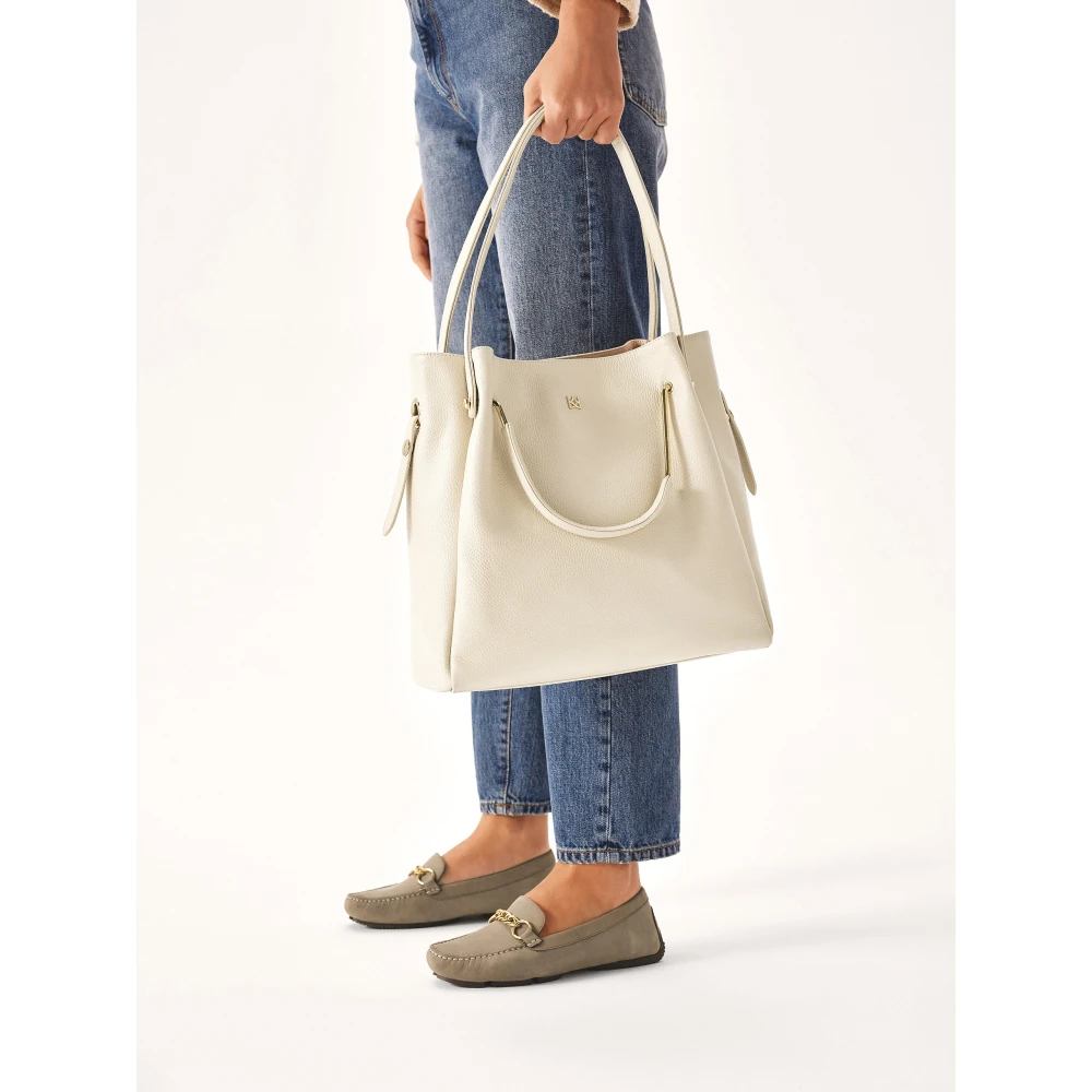 Kazar Grote handtas met dubbele handvatten Beige Dames
