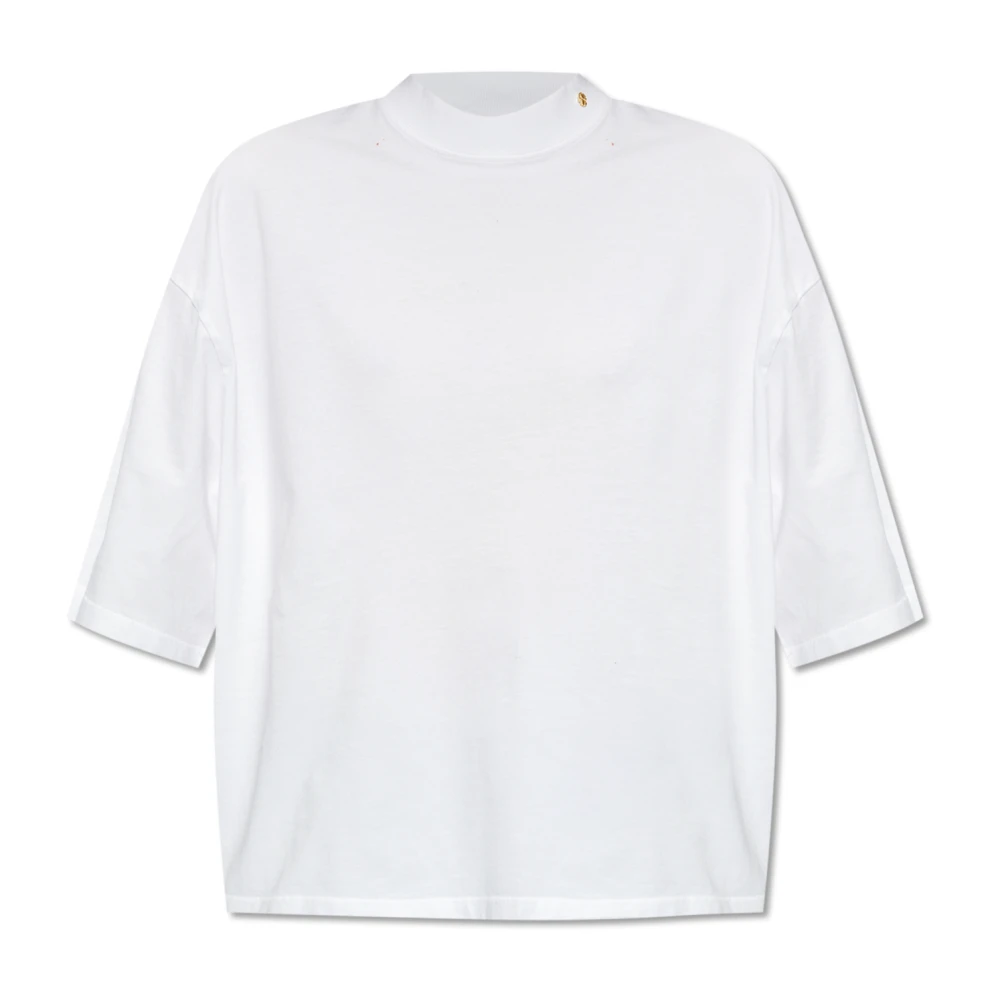 Anine Bing Katoenen T-shirt met logo White Dames