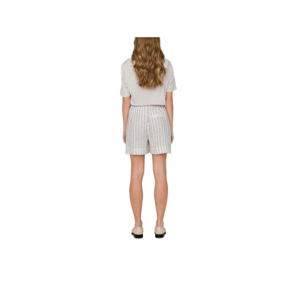 Only Beige Linnen Bermuda Shorts Beige Dames