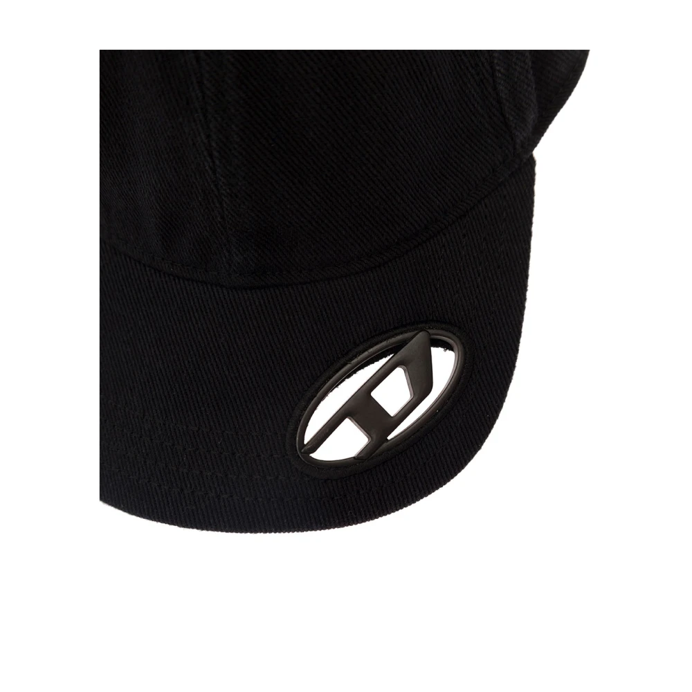 Diesel Zwarte Baseballpet met Ovale D Black Heren