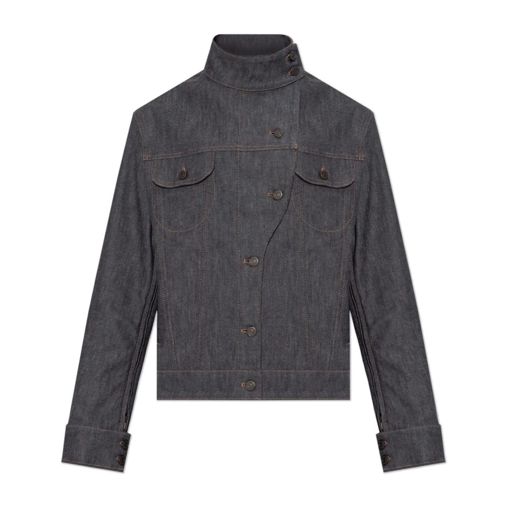 Courrèges Grijze Denim Jas Outerwear Aw24 Blue Dames