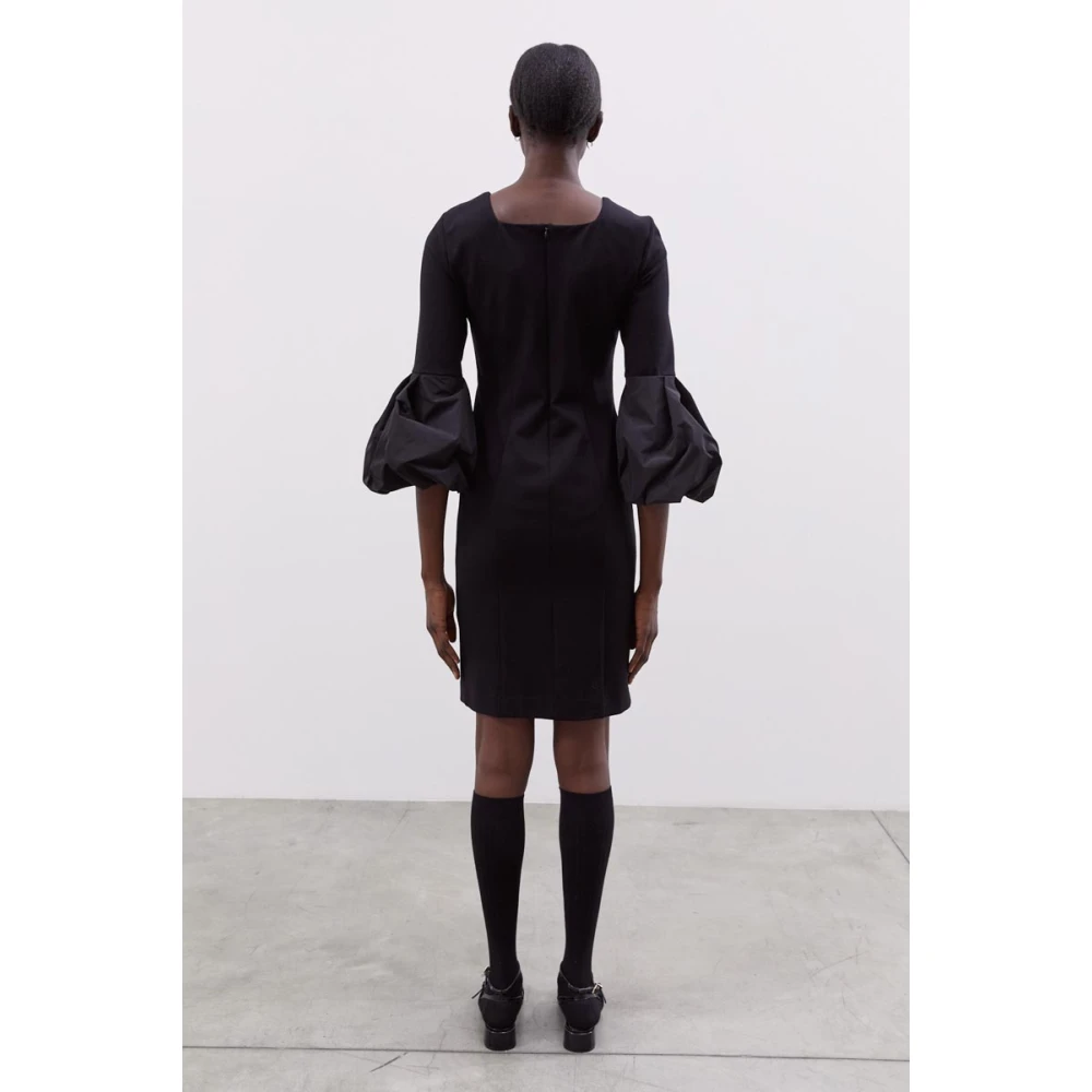 MeiMeiJ Lange jurk met mouwinzetten Black Dames
