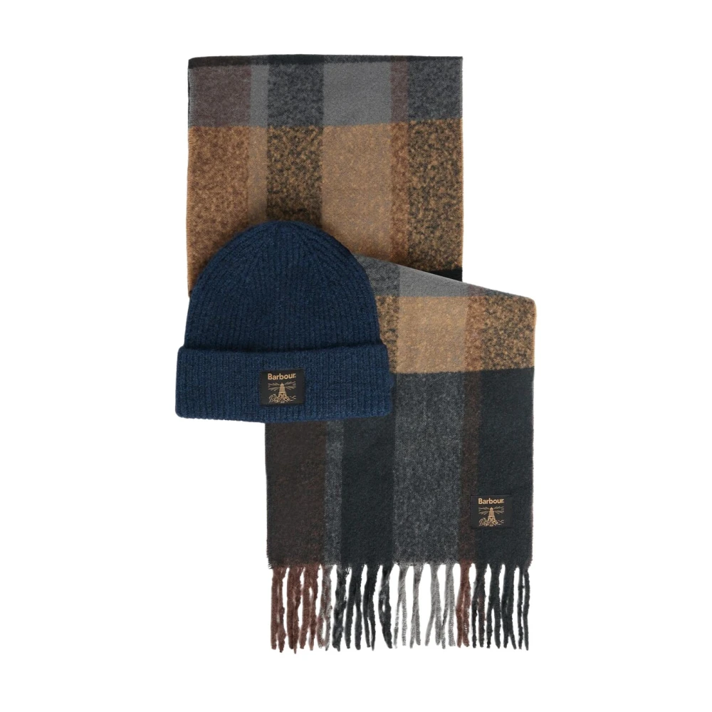 Barbour Navy Westerdale Beanie & Scarf Gift Set - /Grey - One - Image 3