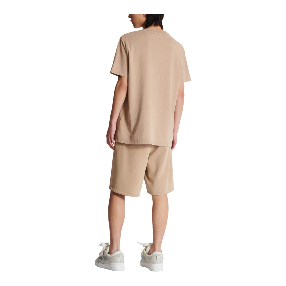 Balmain Los T-shirt met vintage borduurwerk Beige Heren