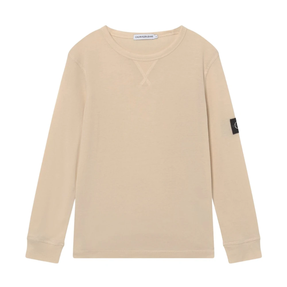 Calvin Klein Beige Sweatshirt Klassieke pasvorm Ronde hals Lange mouwen Beige Heren