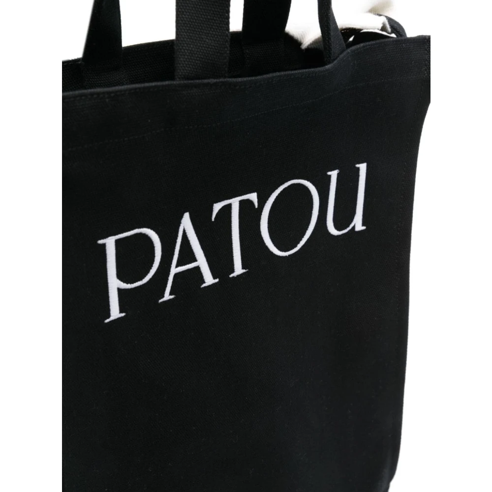 Patou Zwarte Canvas Tote Tas Met Logo Black Dames