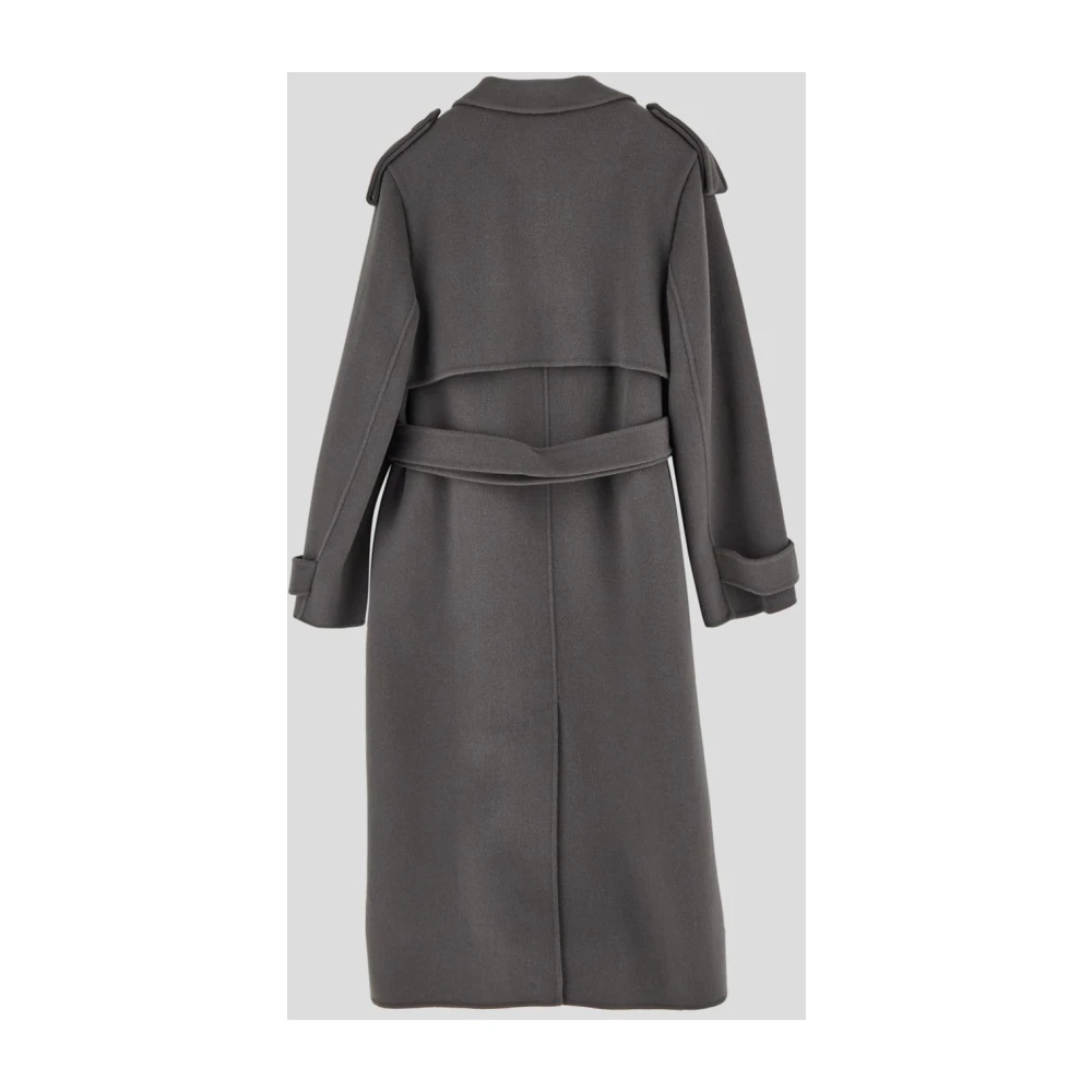 Elisabetta Franchi Grijze Wollen Jas Gray Dames