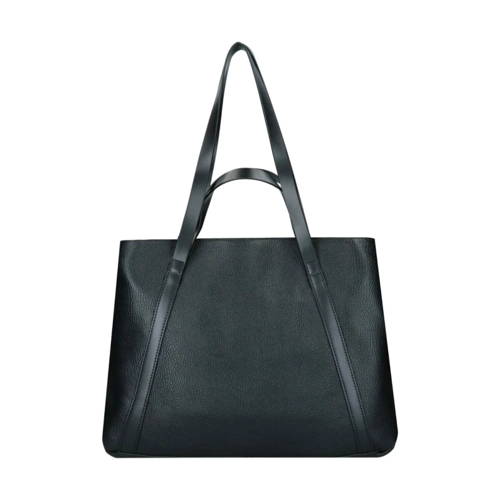 Rebelle Zwarte Leren Shopper Tas Galaxy Collectie Black Dames