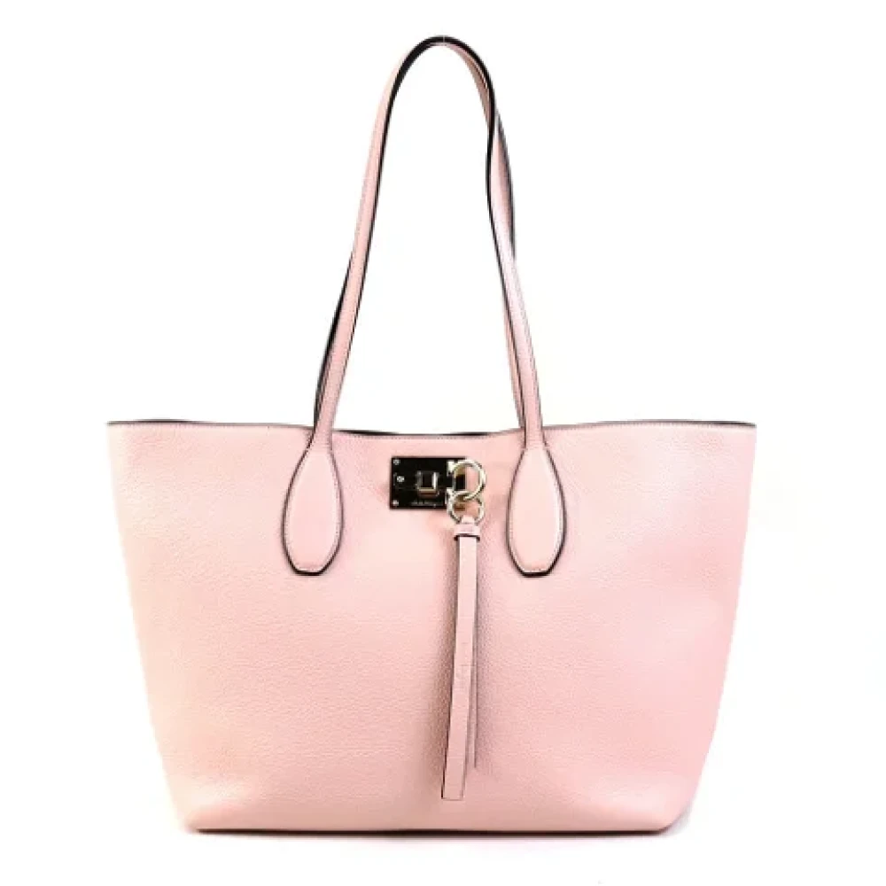 Salvatore Ferragamo Pre-owned Leather shoulder-bags Pink Dames