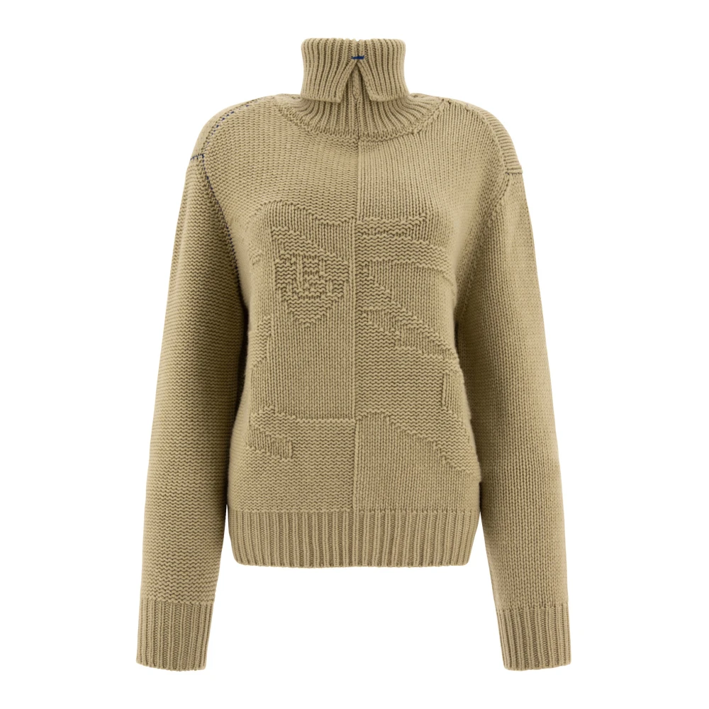 Burberry Vrouw Groente Truien & Vesten Dames, Groen, S, Kasjmier, Cashmere Trui Met Ekd