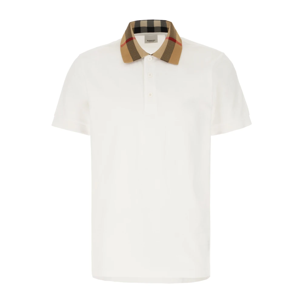 Burberry Herr Vit Toppar M, Bomull, Klassisk Polo Tröja För Män