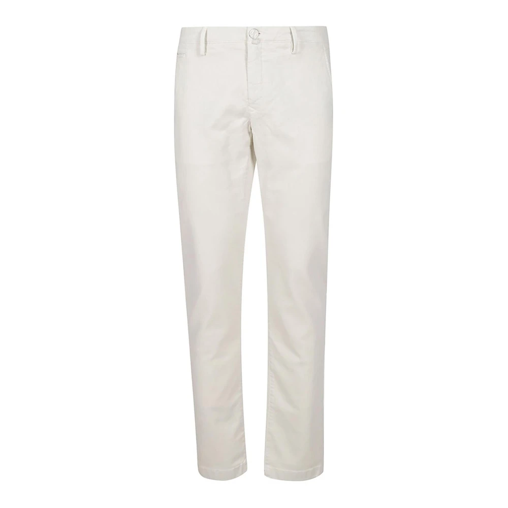 Jacob Cohën Off-White Katoenen Gabardine Broek Beige Heren