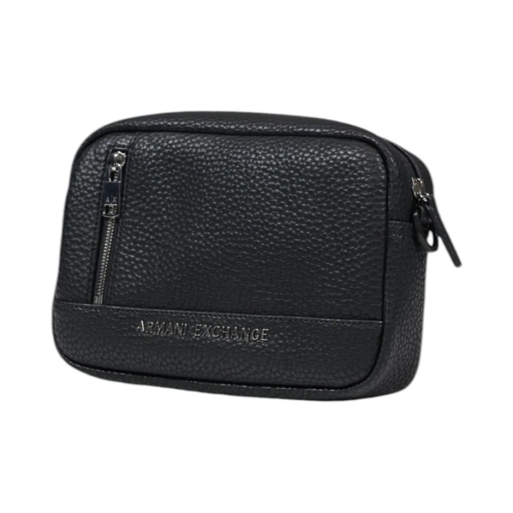 Armani Exchange Stijlvolle Polyester Schoudertas Black Heren