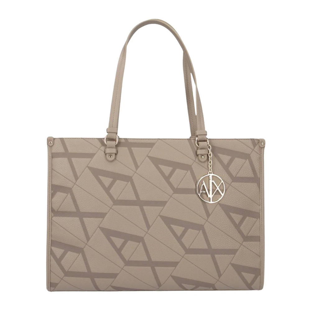 Armani Exchange Beige Schoudertas met Ritssluiting Beige Dames