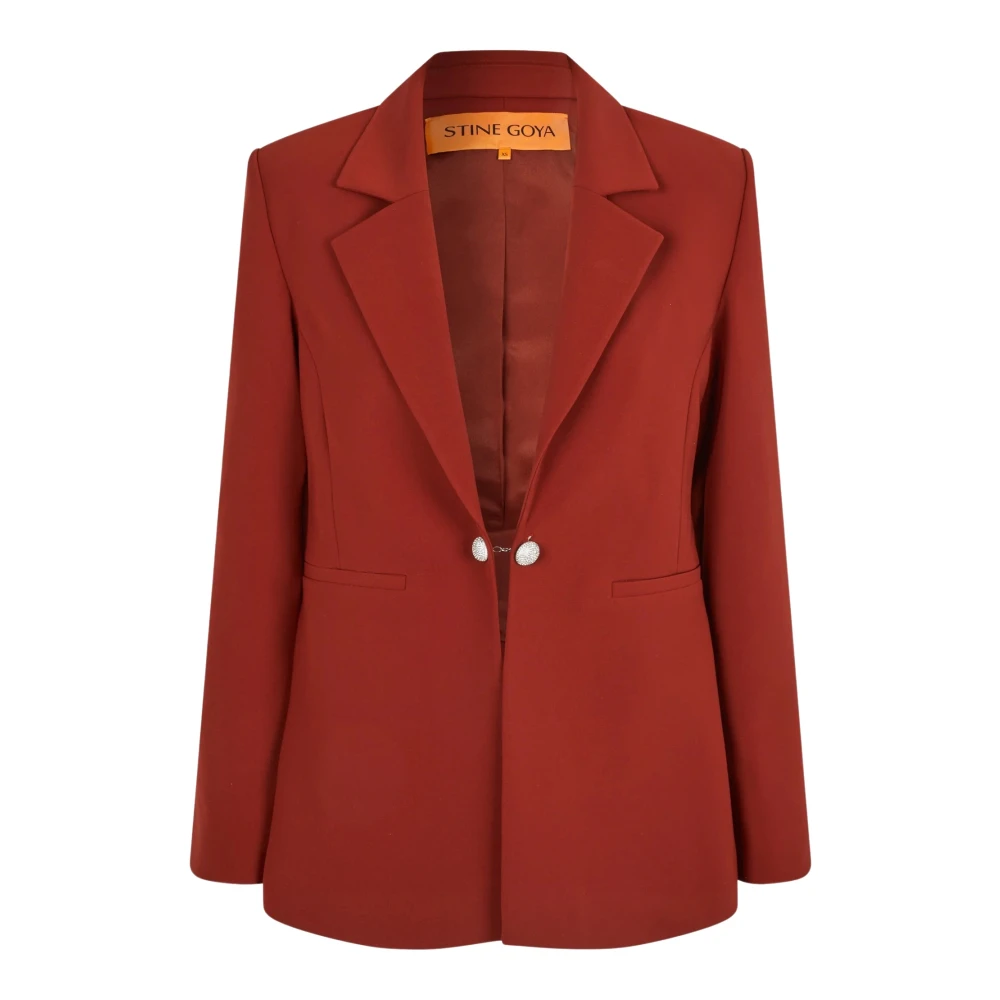 Stine Goya Bordeaux Classic Fit Blazer Red, Dam