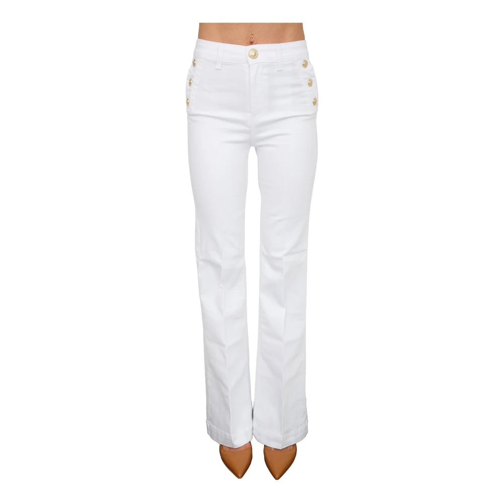 Liu Jo Vrouw Wit Jeans Dames, W29, Katoen, Pantalone Tessuto