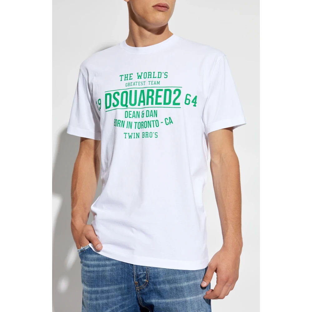 Dsquared2 Bedrukt T-shirt White Heren