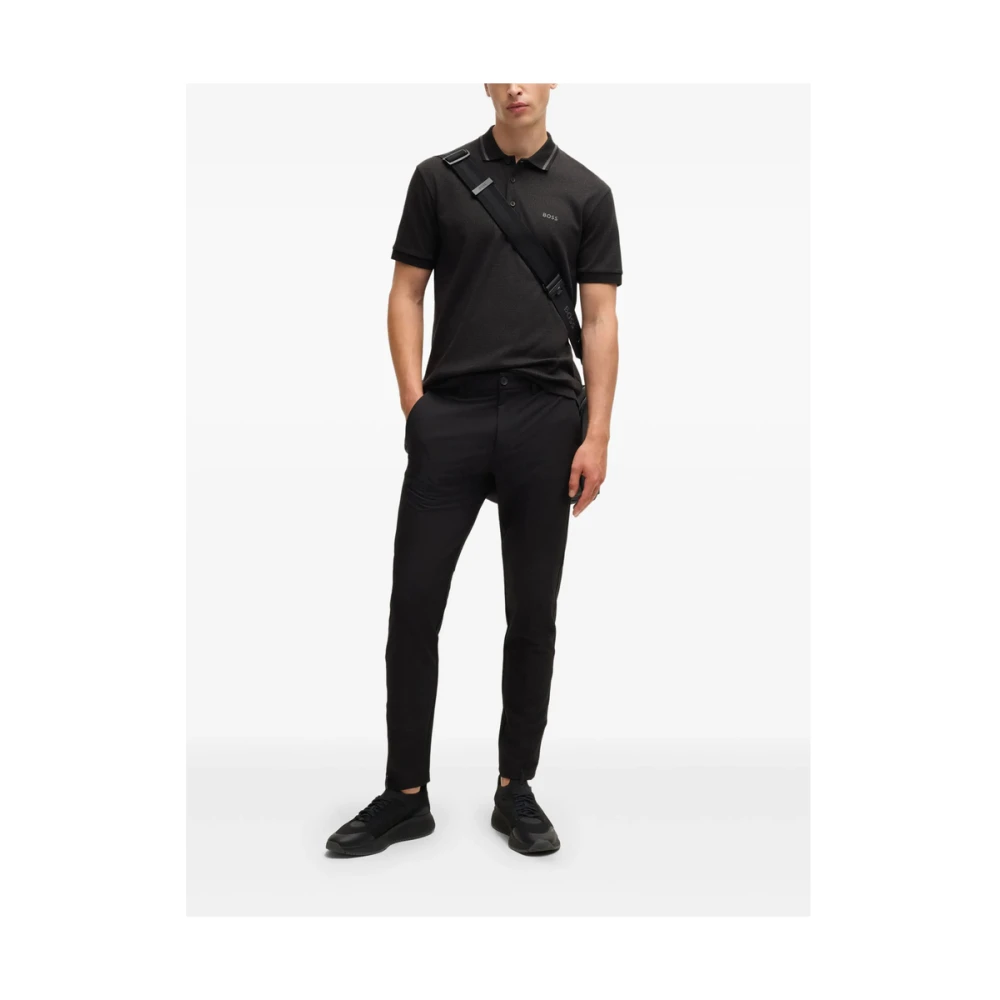 Hugo Boss Zwarte Trui met Knopen en Logo Black Heren