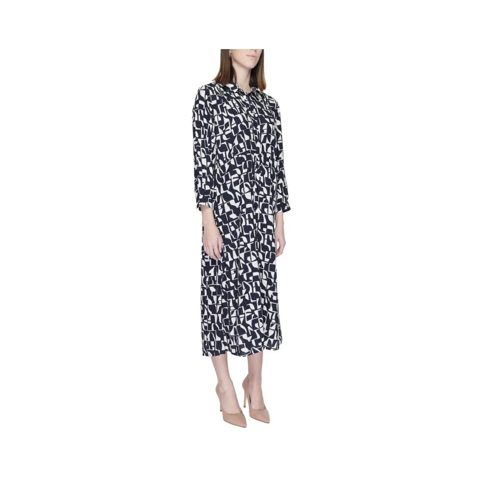 Street One Blauwe Viscose Lange Jurk Damesmode Blue Dames