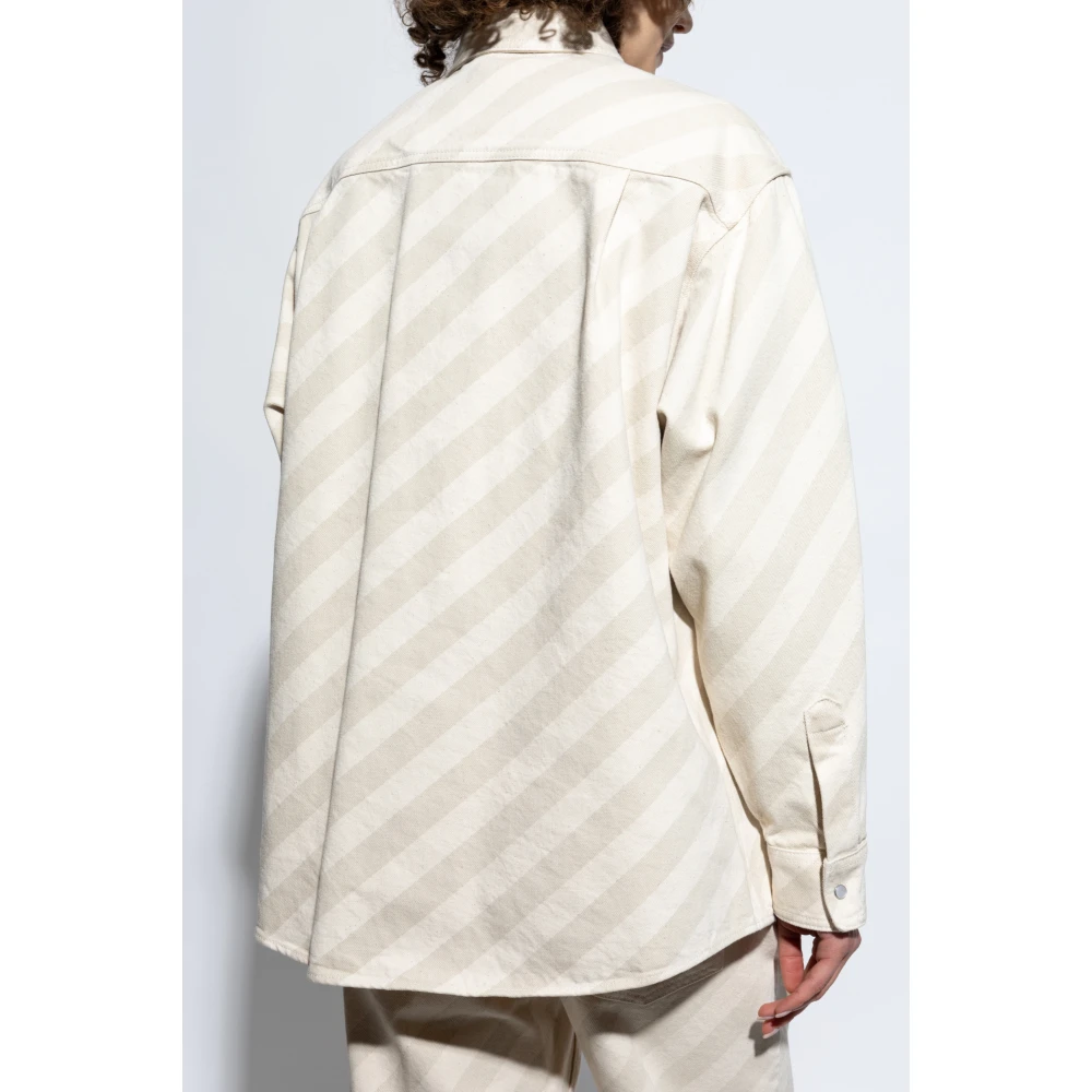 Marni Denim shirt in oversized stijl Beige Dames
