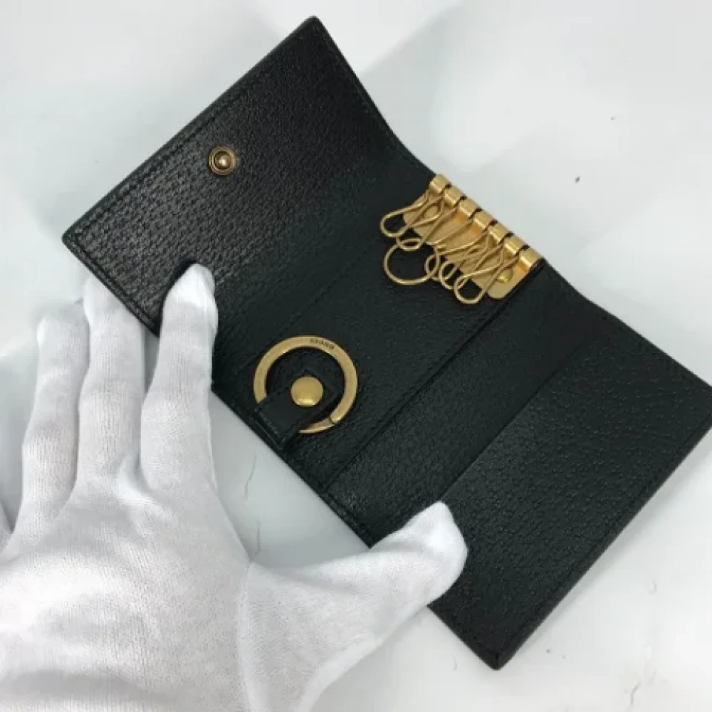 Gucci Vintage Pre-owned Leather key-holders Black Dames