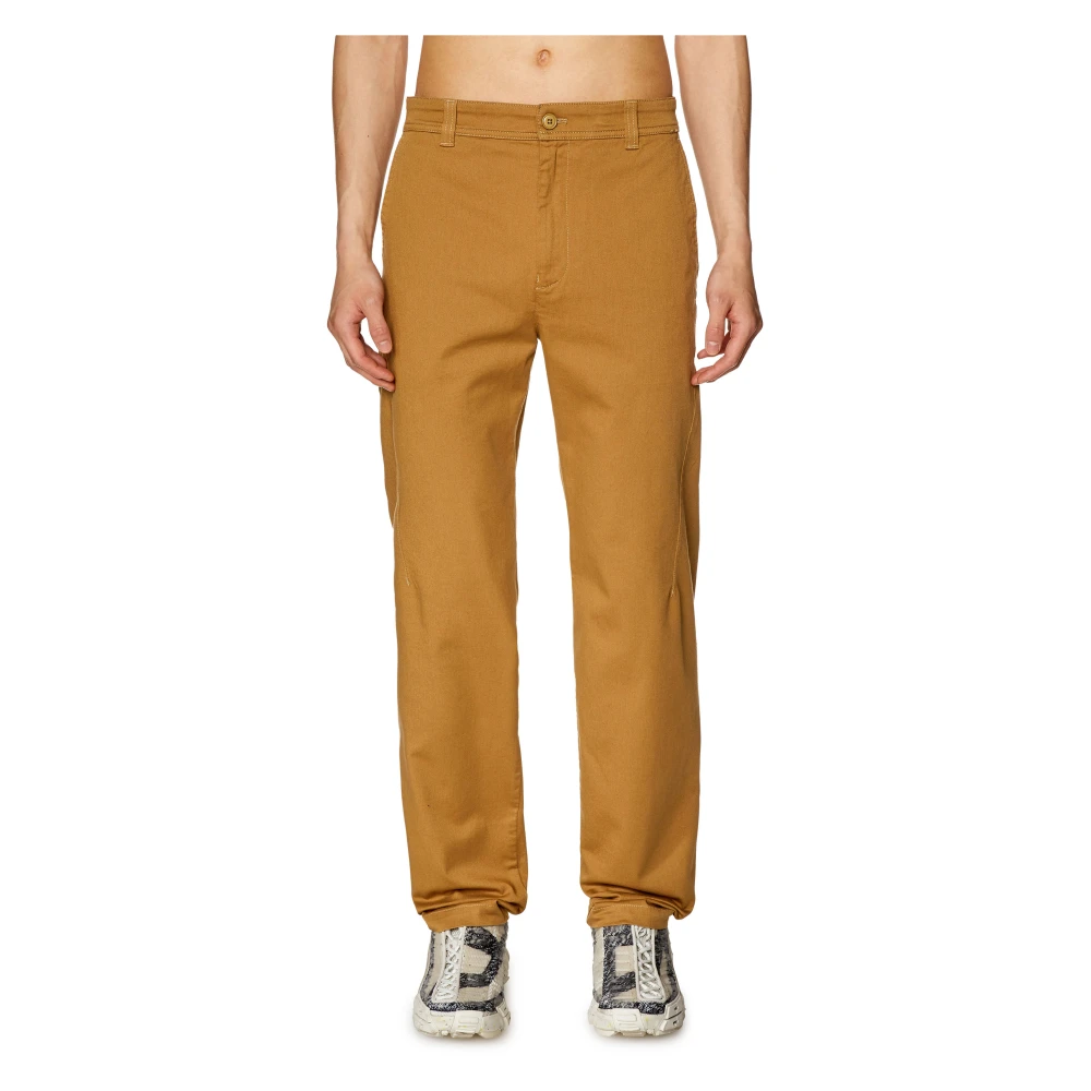 Diesel Chino pants in cotton gabardine Brown Heren