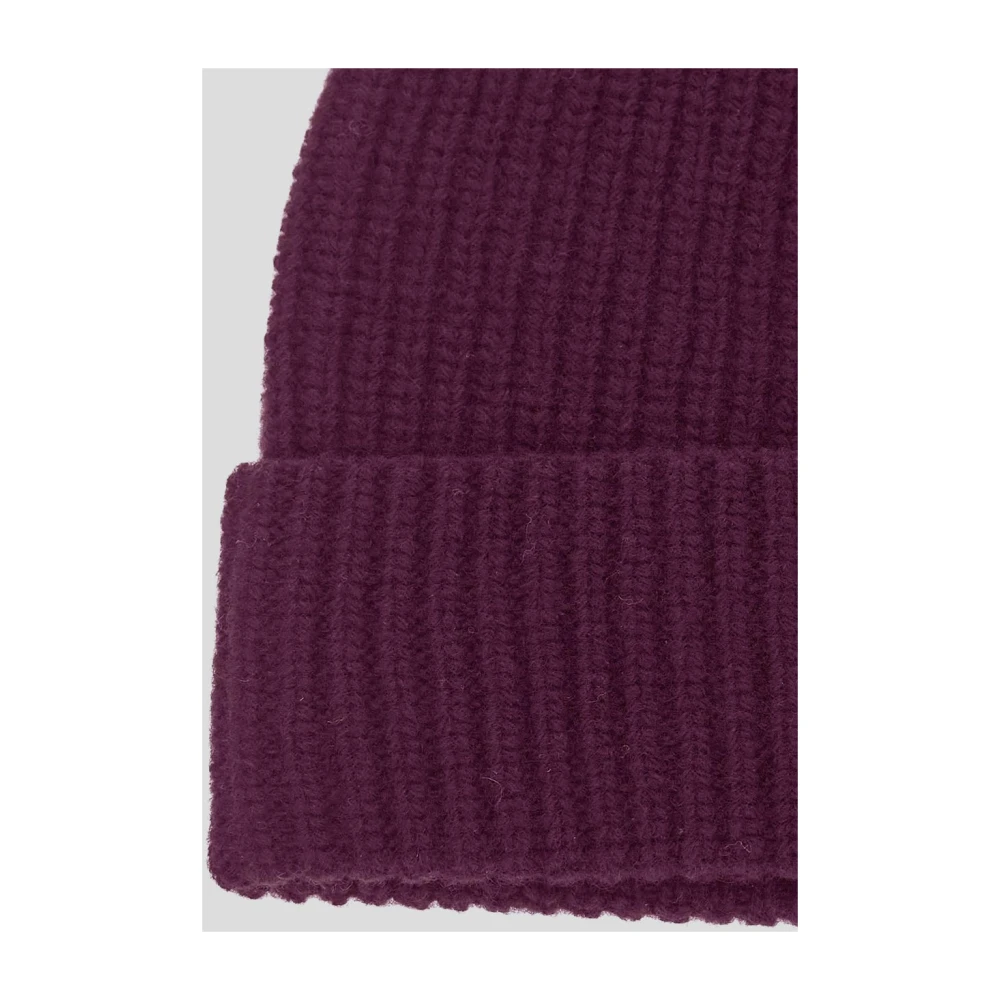 Seven Gauge Geribbelde Wollen Beanie Muts Red Heren