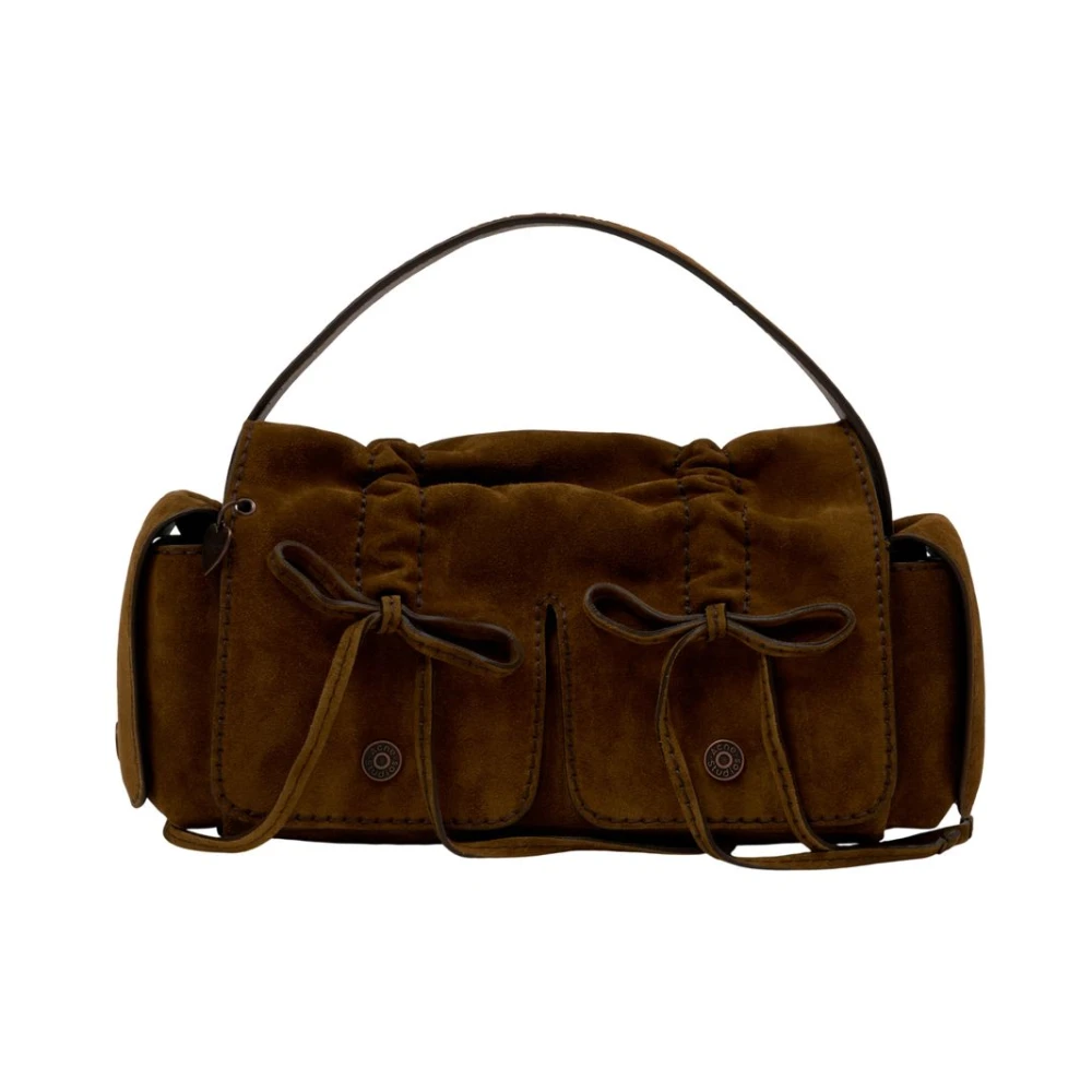Acne Studios Women's Brown Multipocket Suede Shoulder Bag