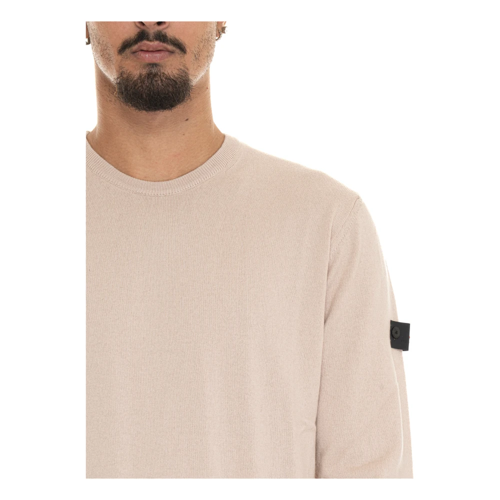 Peuterey Ronde hals trui met armlogo Beige Heren