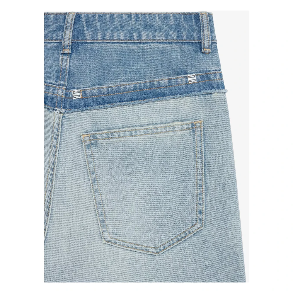 Givenchy Mixed Denim Straight Jeans Blue Dames