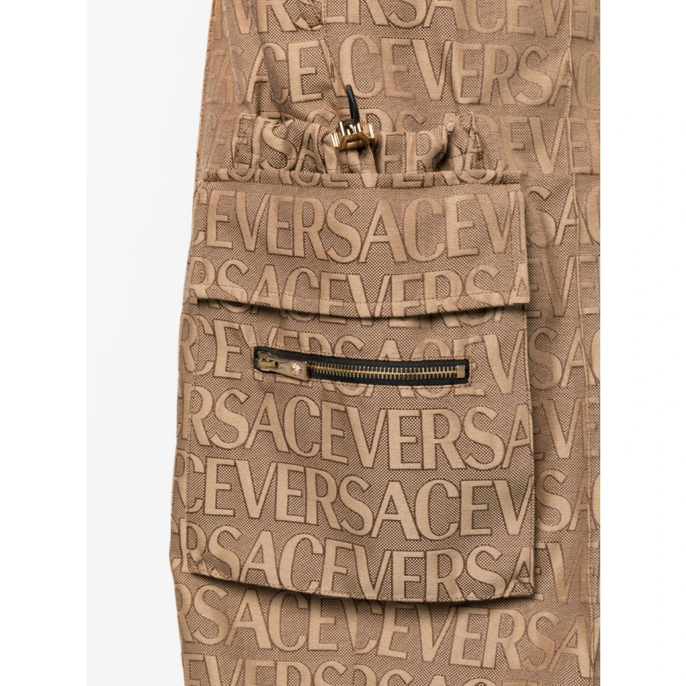 Versace Cropped Trousers Brown Heren