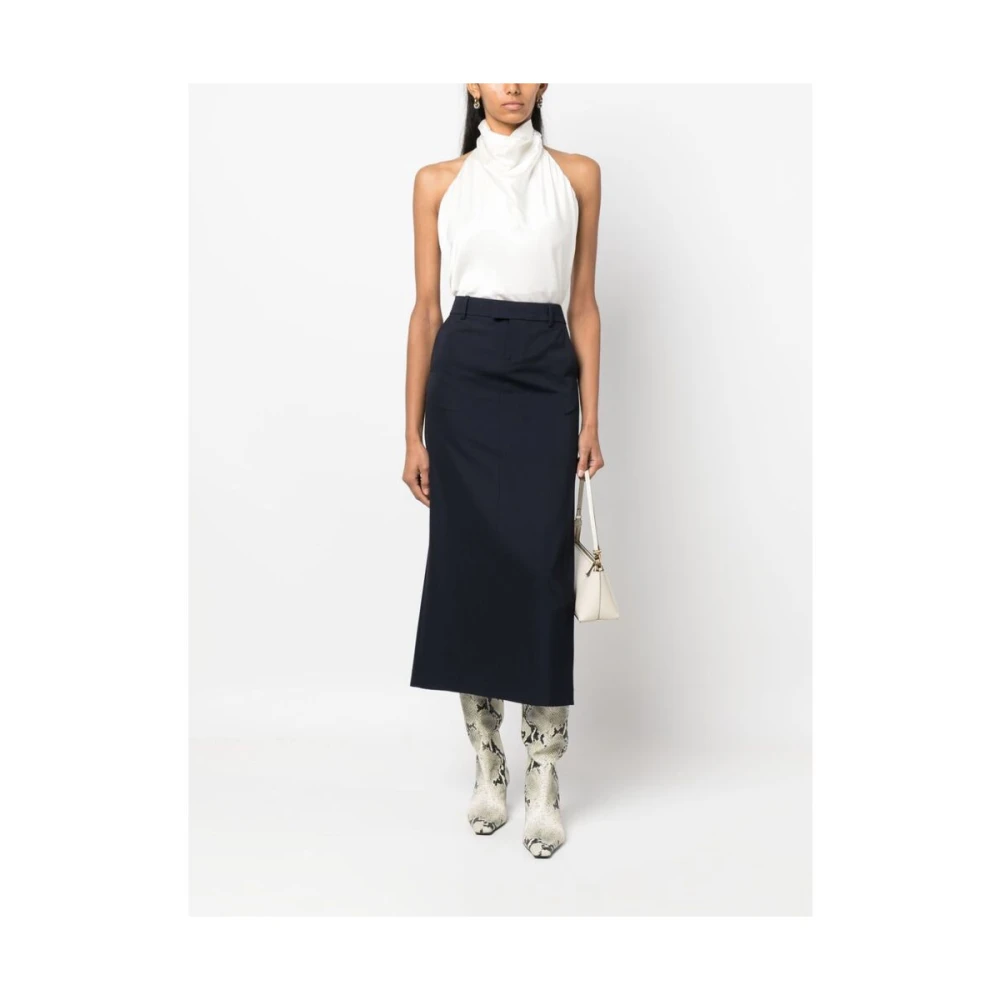 Armarium Middernachtblauwe Wollen Pencilrok Blue Dames