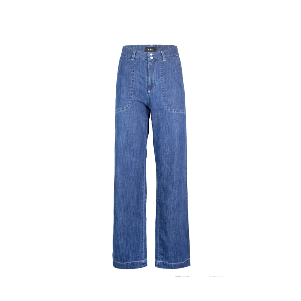 A.p.c. Blauwe Jeans met Rechte Pasvorm Blue Dames