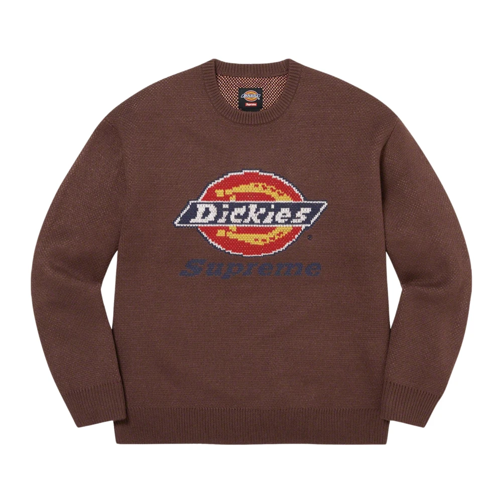 Supreme Bruine Jacquard Logo Sweater Limited Edition Brown Heren