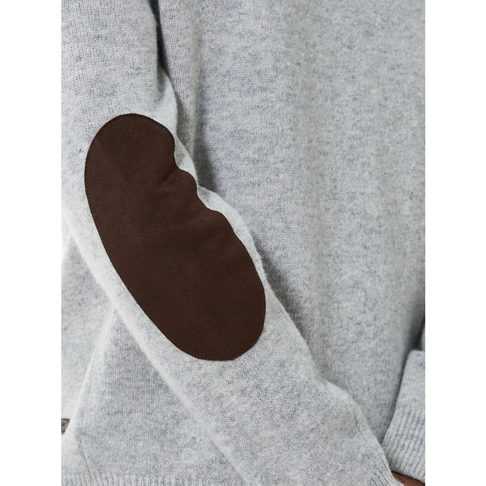 Barbour Essential Patch Crew Sweater Gray Heren