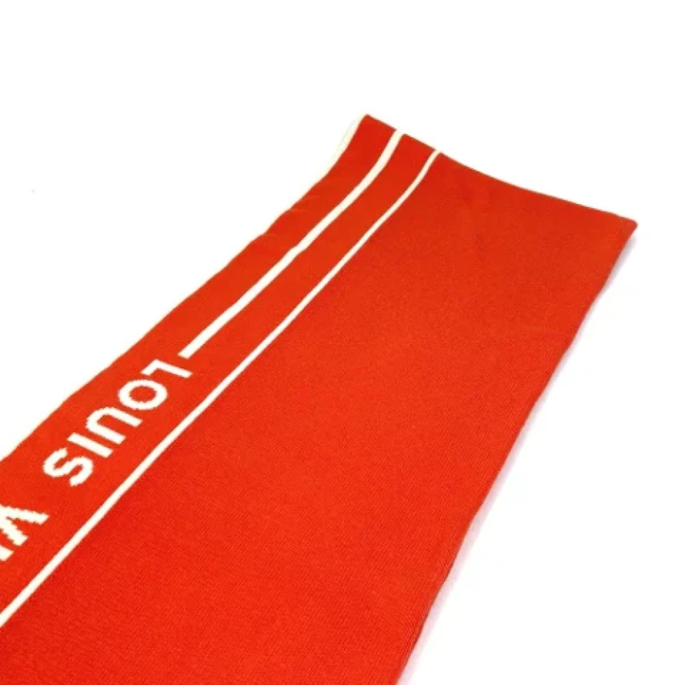 Louis Vuitton Vintage Pre-owned Cotton scarves Red Dames