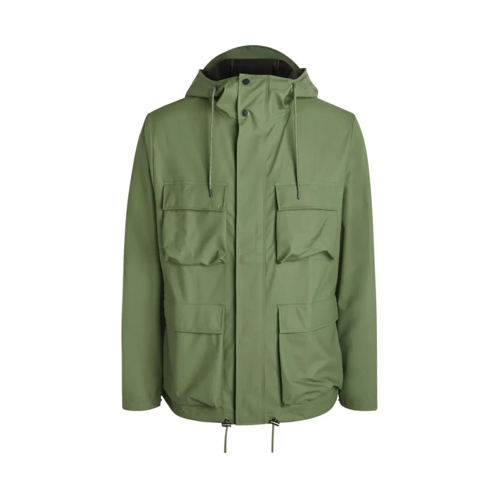 Rains Men's Green Pocket Jacket W3 - Rain Jackets - S - Jackets