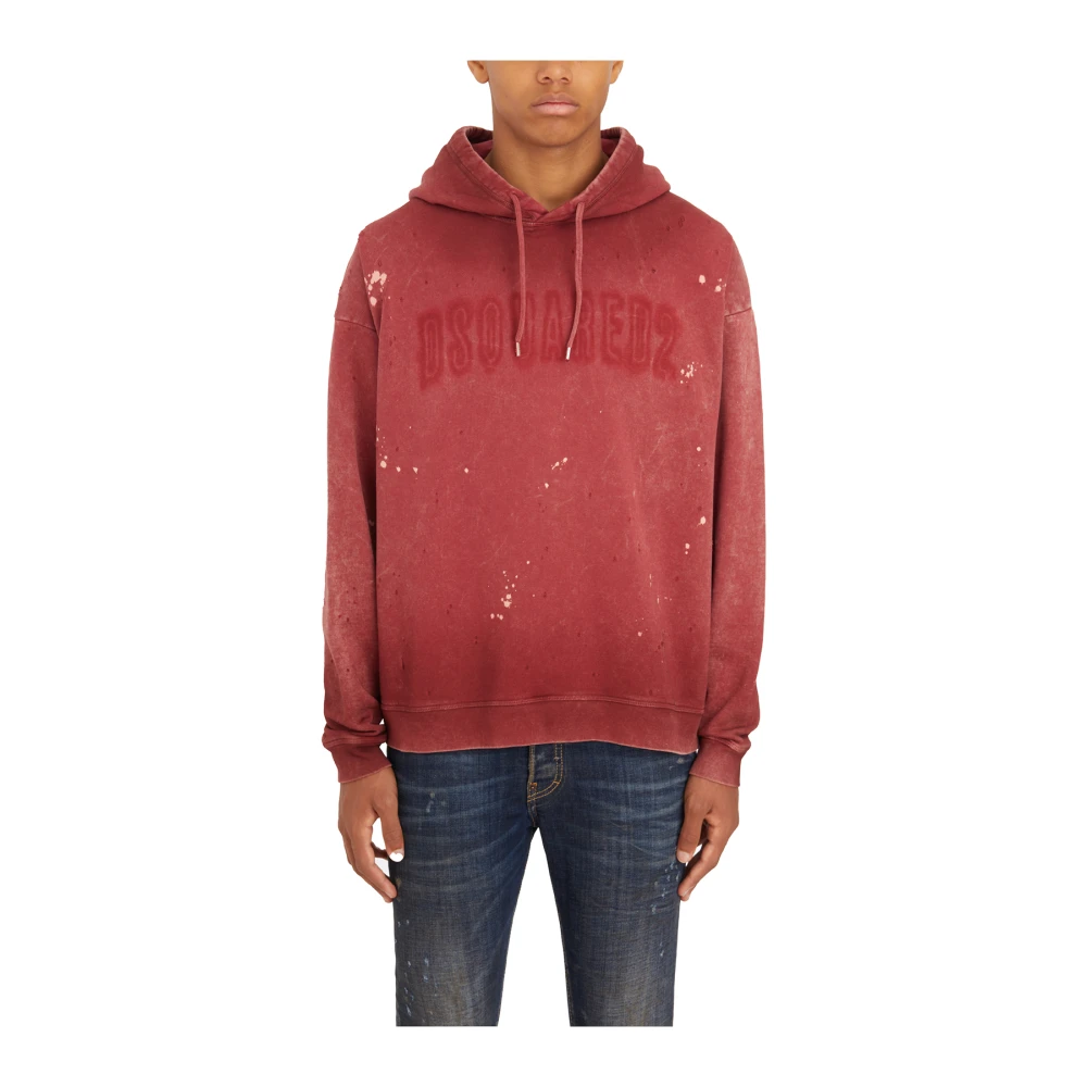 Dsquared2 Katoenen Hoodie Red Heren
