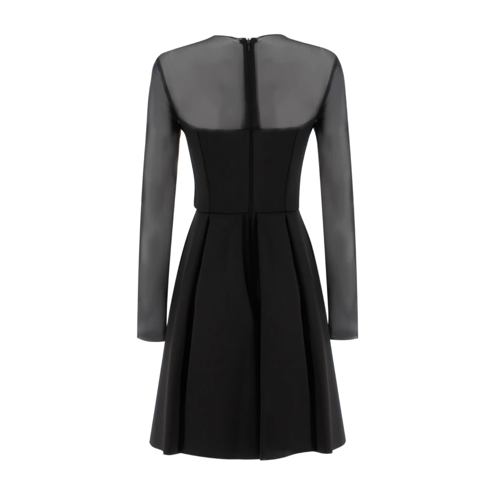pinko Aansluitende Tule Jurk met Lange Mouwen Black Dames