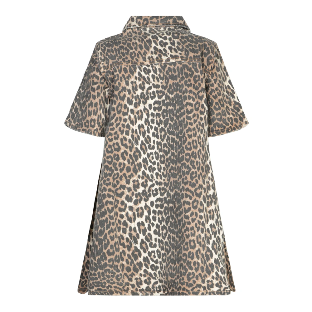 Ganni Luipaardprint Mini Jurk Multi Multicolor Dames