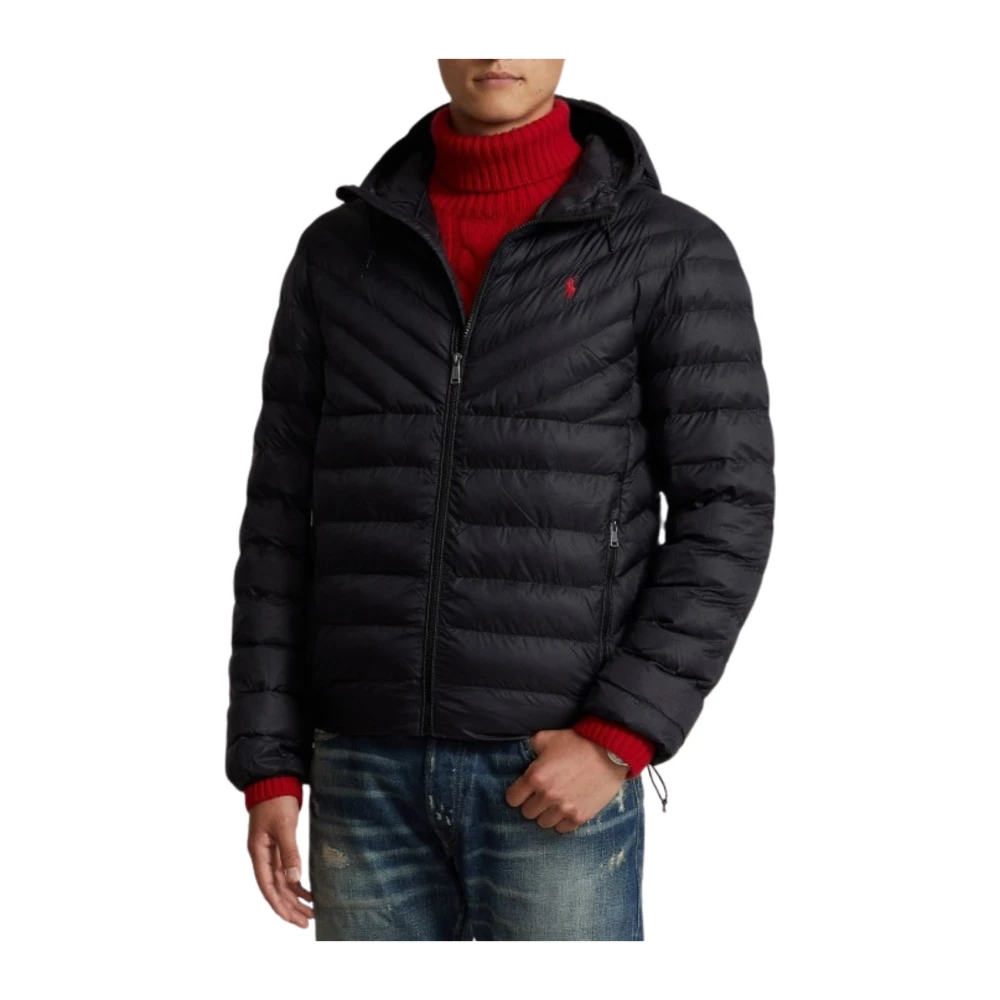 Polo Ralph Lauren Zwarte Chevron Geïsoleerde Bomberjas Black Heren