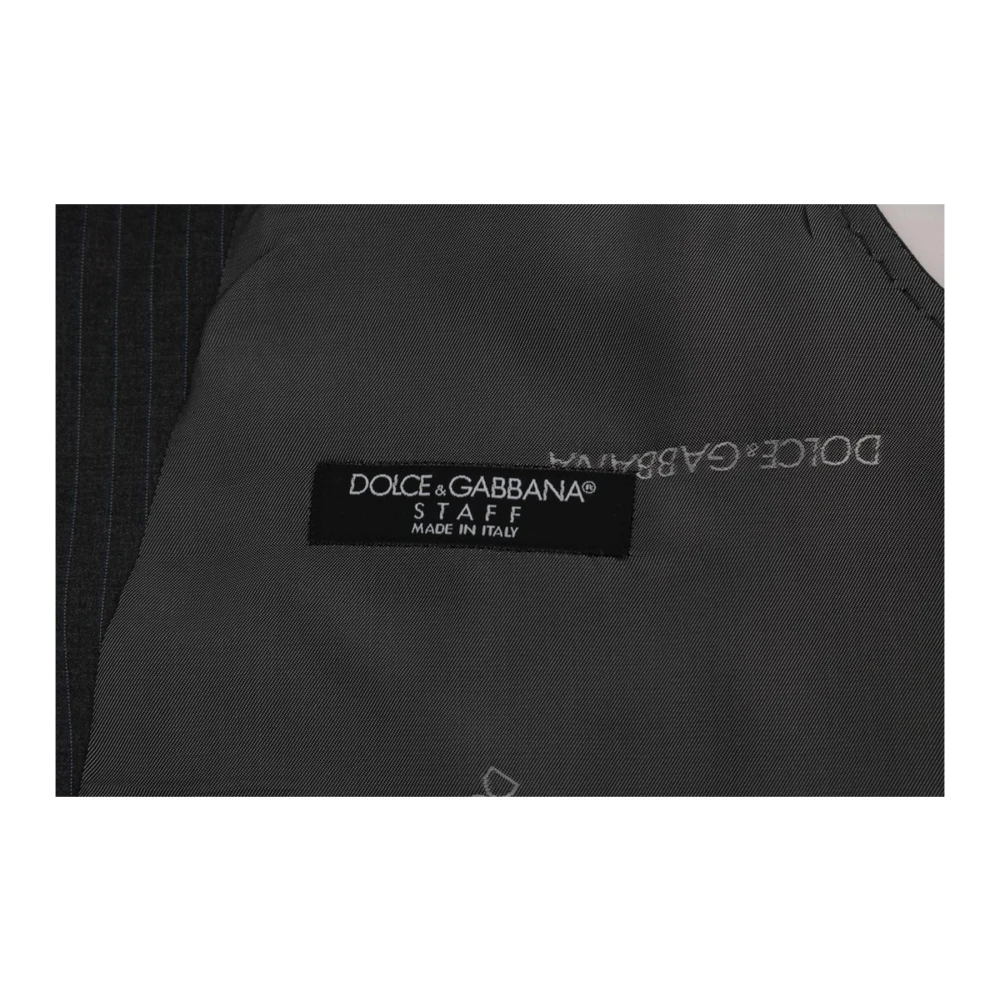 Dolce & Gabbana Grijze Gestreepte Vest Gray Heren
