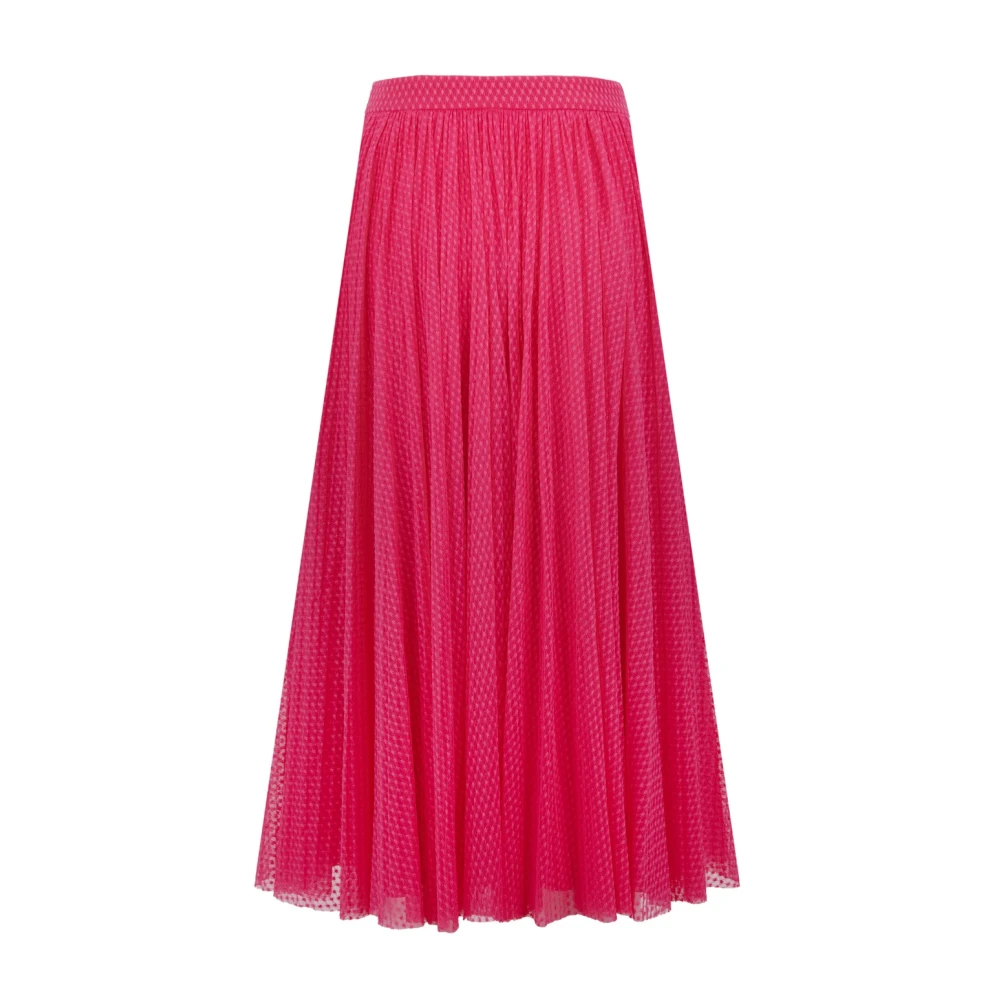 Elisabetta Franchi Gouden Detail Rits Rok Pink Dames