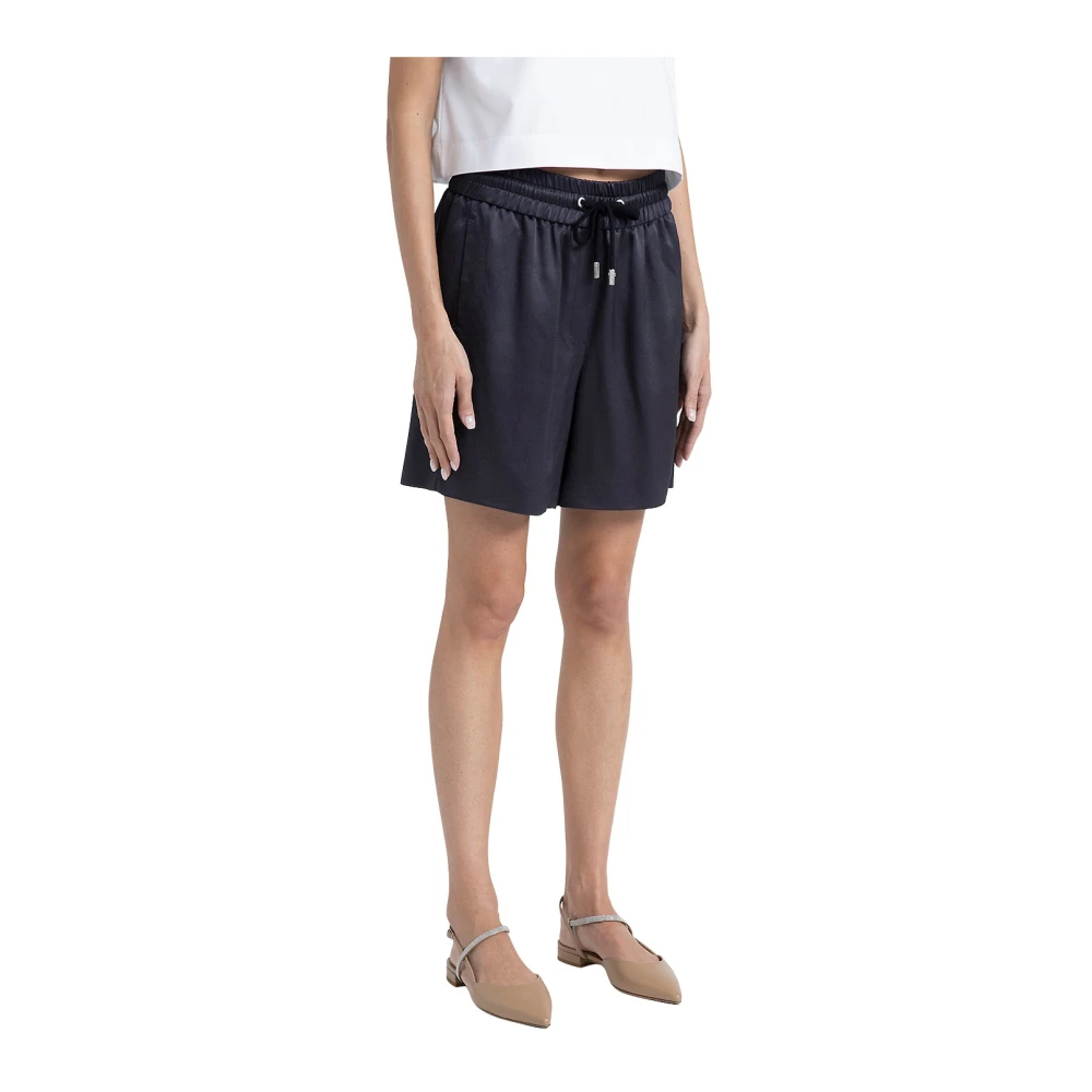 PESERICO Wol viscose shorts Blue Dames