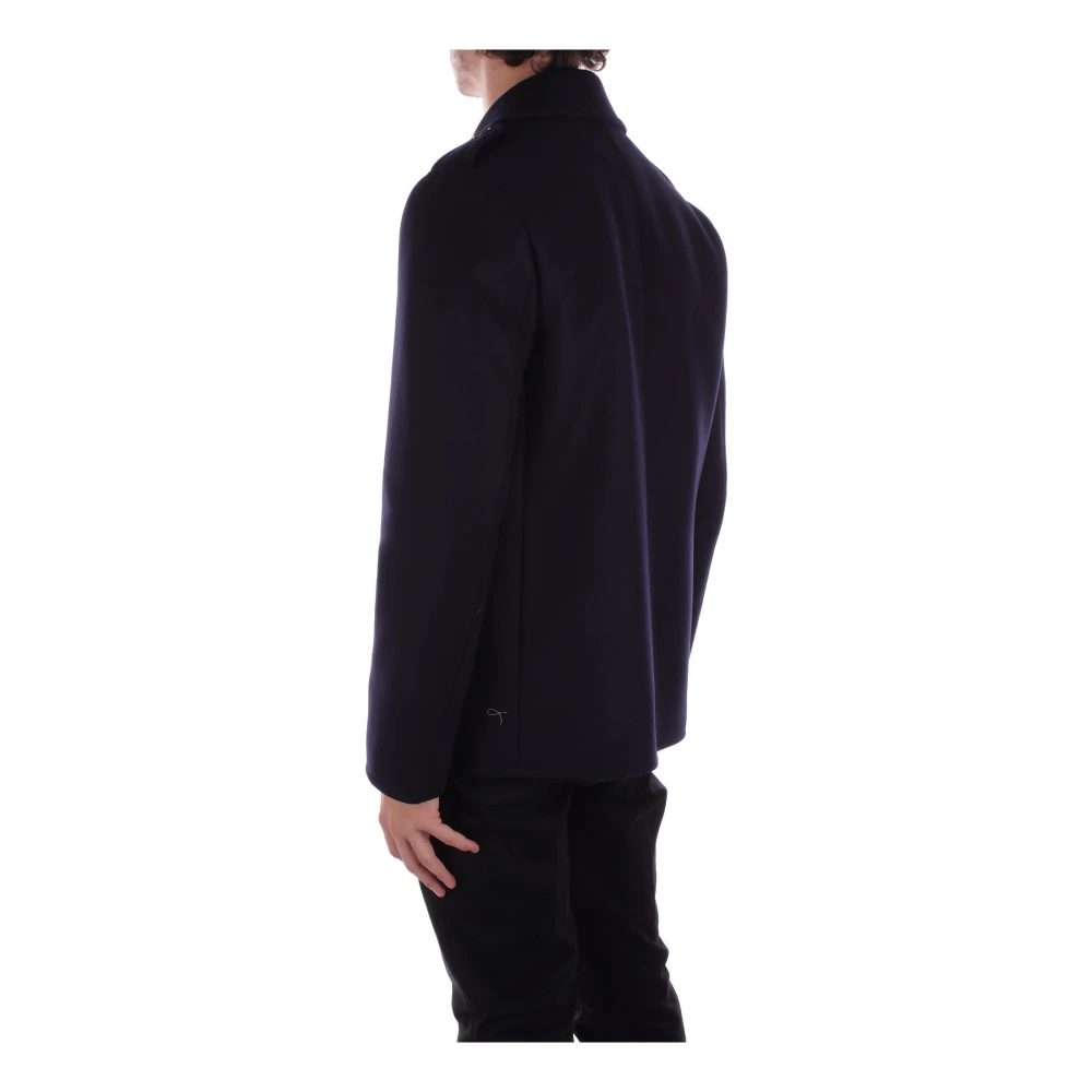 Dondup Blauwe Wol Kasjmier Jas Blue Heren